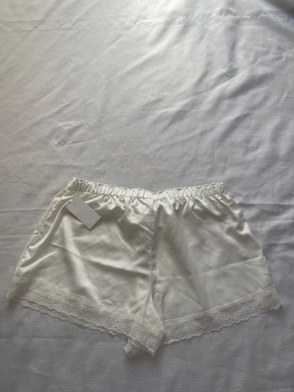 Anthropologie White Satin Bride Short Pajama Set - Picture 7 of 8
